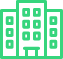 green three buildings icon